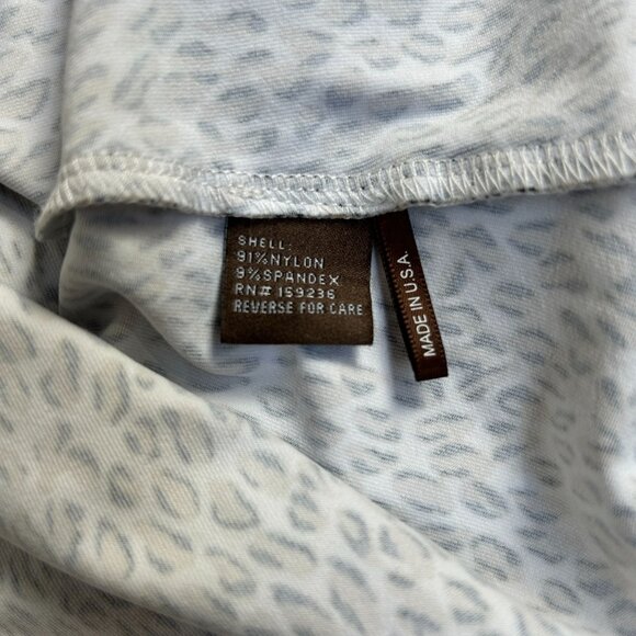 J. McLaughlin Womens Leopard Print 3/4 Sleeve Top Medium Brown Stretch Casual - Picture 4 of 8